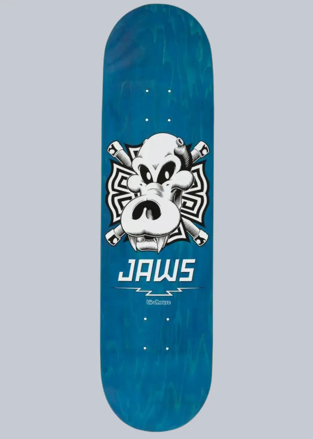 Birdhouse Skateboards Jaws Skull Blue deck 8.25