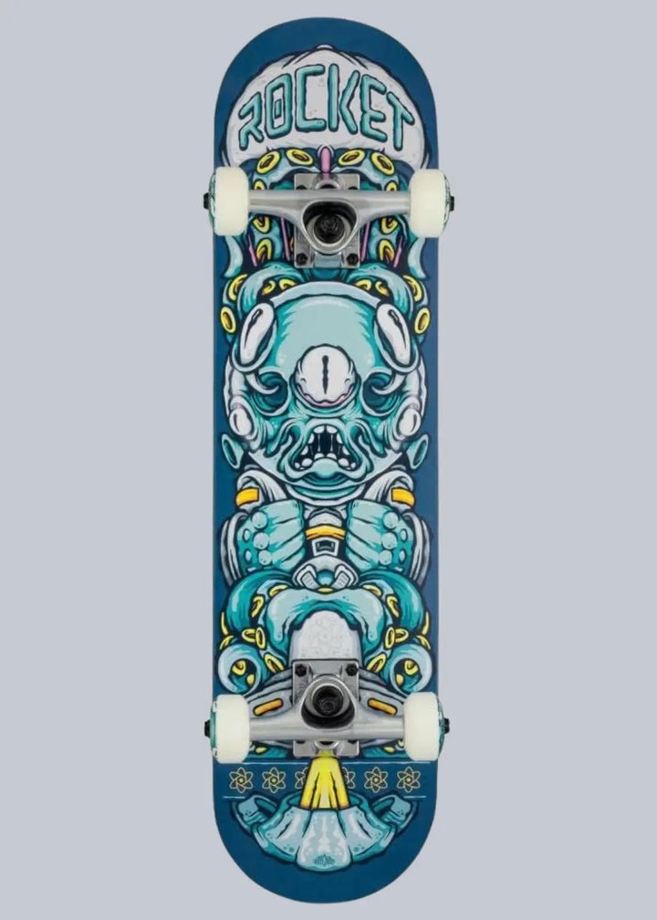 Rocket Complete Skateboard Alien Pile-up Blue 7.375