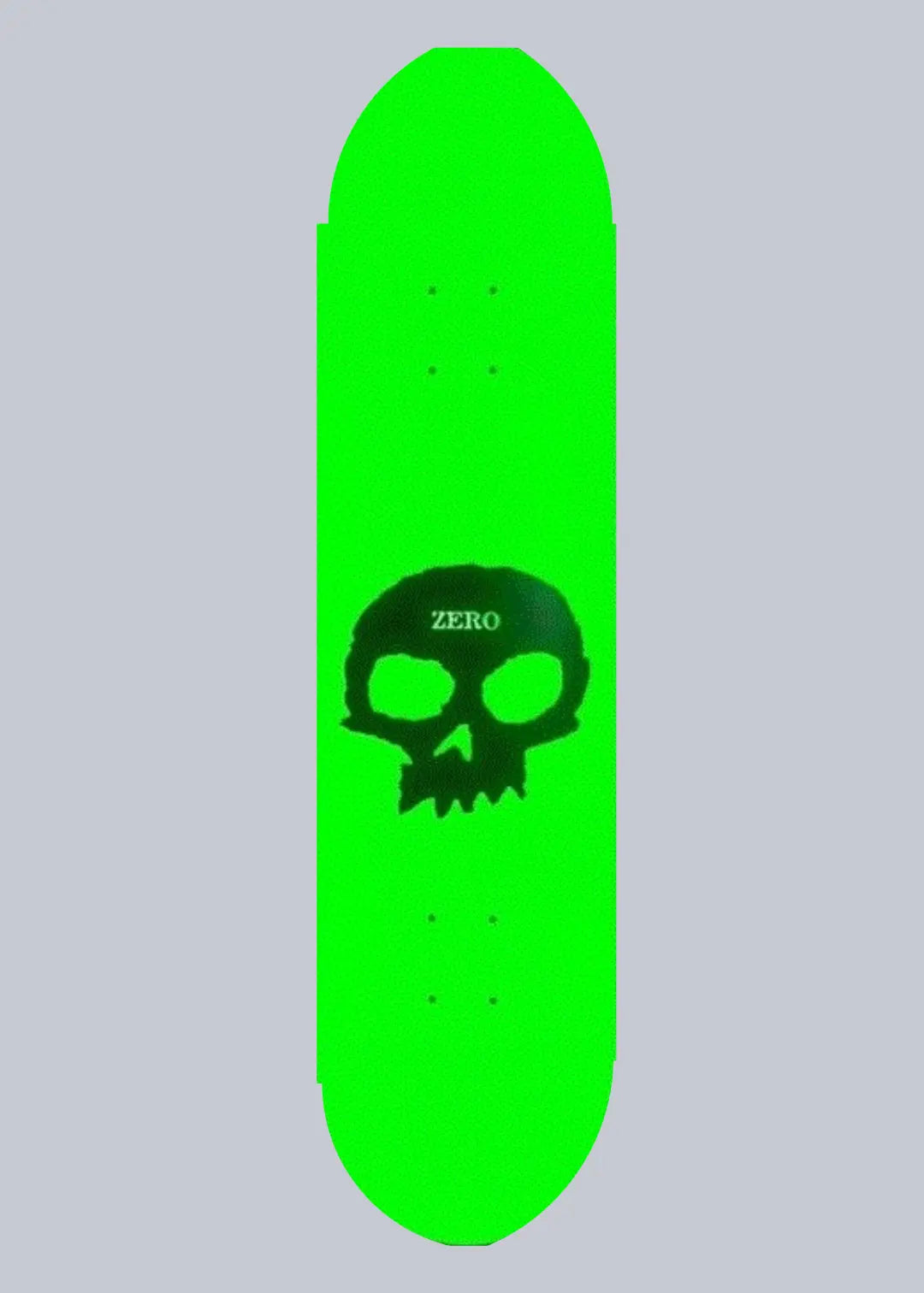 Deck Zero GITD Single Skull - 8.25" - Color: White