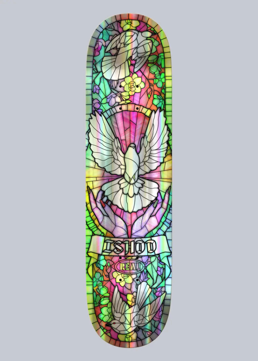 Real Ishod Wair Holo Rainbow Foil Cathedral Twin Tail Deck 8.5